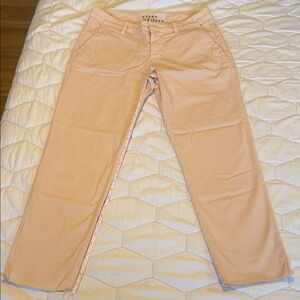 Frank & Eileen Light Pink Straight Leg Cropped Chinos